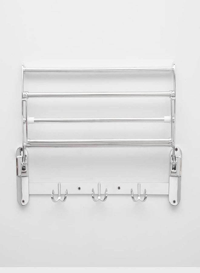 SAMANEA TR-F18 Stainless Steel Folding Towel Rack |Towel Stand | Hanger | Bathroom Accessories for Bathroom (18 inch, Chrome, SS202) - Image 5